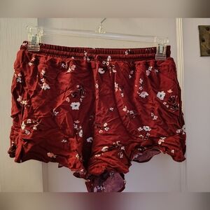 Mossimo Supply Co. Burgundy Floral Women's  Shorts WITH POCKETS